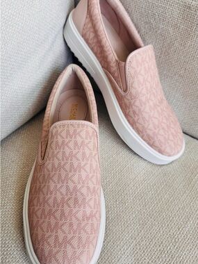Michael Kors Pink Slip-On Logo Sneakers